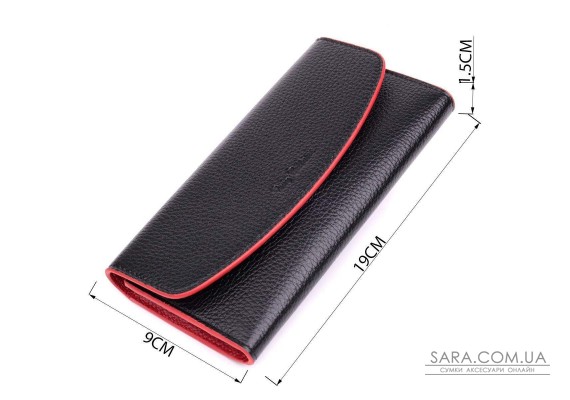 Женский кошелек с треугольным клапаном из натуральной кожи Tony Bellucci 22860 Черный