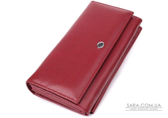 Женский кошелек с карманом для телефона из натуральной кожи ST Leather 23069 Бордовый