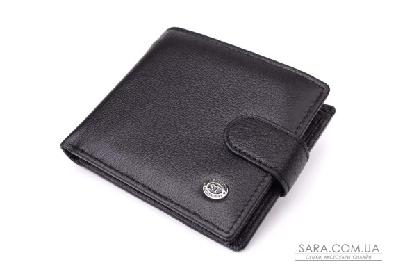 Классический мужской бумажник горизонтального формата из натуральной кожи ST Leather 23094 Черный