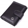 Компактный мужской бумажник вертикального формата из натуральной кожи ST Leather 23095 Черный