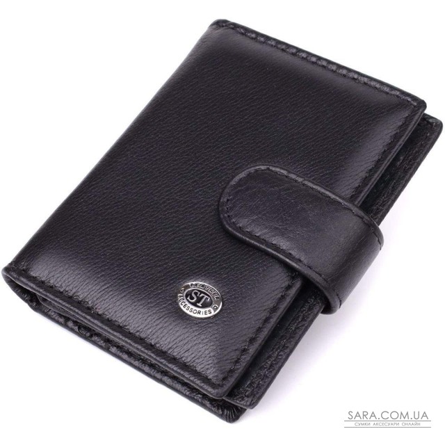 Компактный мужской бумажник вертикального формата из натуральной кожи ST Leather 23095 Черный Компактный мужской бумажник вертикального формата из натуральной кожи ST Leather 23095 Черный