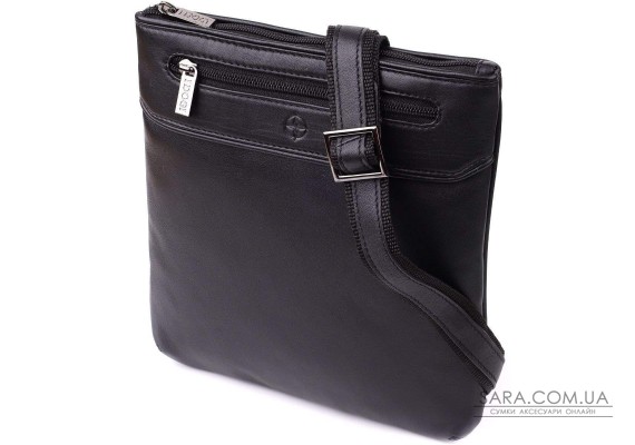 Чоловіча сумка через плече з натуральної шкіри Tony Perotti 20881_1 (6045 nero) Чорний