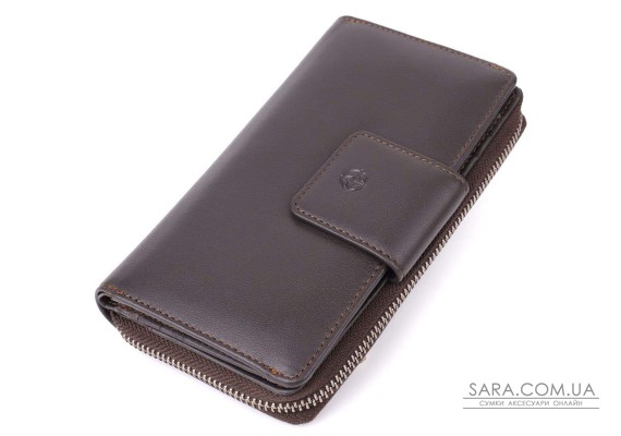 Стильный женский вертикальный кошелек из натуральной кожи Tony Perotti 20878_1 (5084 moro) Коричневый