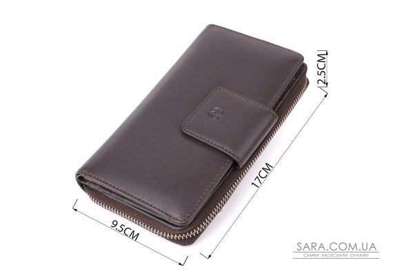 Стильный женский вертикальный кошелек из натуральной кожи Tony Perotti 20878_1 (5084 moro) Коричневый