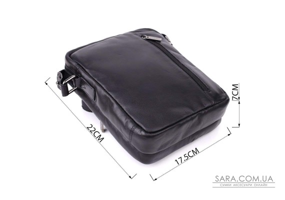 Стильна чоловіча сумка через плече з натуральної шкіри Tony Perotti 20882_1 (6047 nero) Чорний