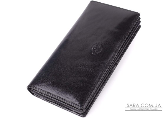 Красивый женский кошелек из глянцевой натуральной кожи Tony Perotti 20892_1 (1902 nero) Черный