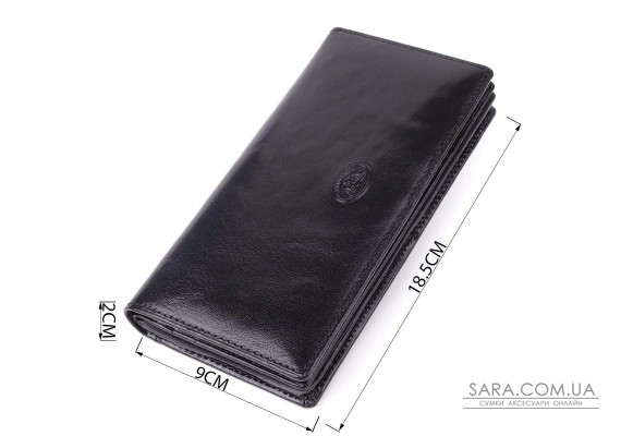 Красивый женский кошелек из глянцевой натуральной кожи Tony Perotti 20892_1 (1902 nero) Черный