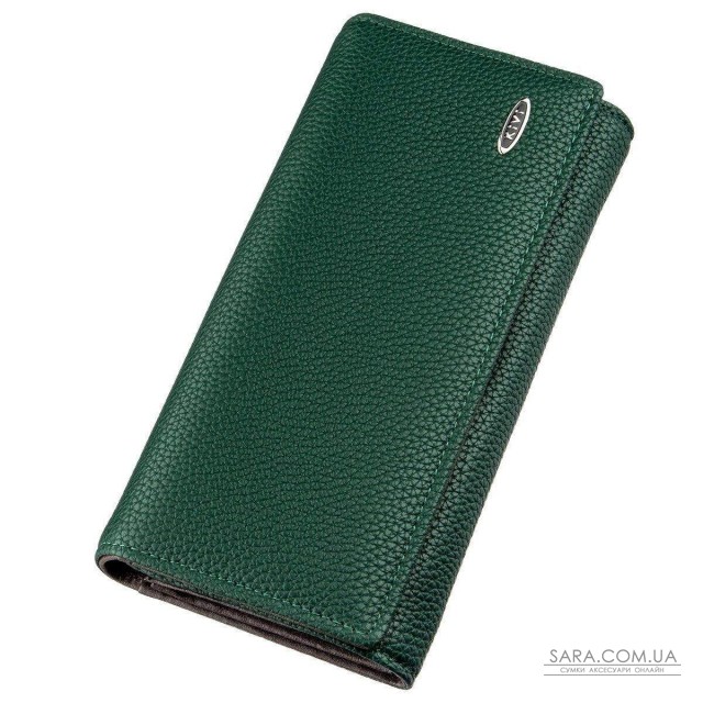 Кошелек женский из зернистой экокожи KIVI 19057 Зеленый Кошелек женский из зернистой экокожи KIVI 19057 Зеленый