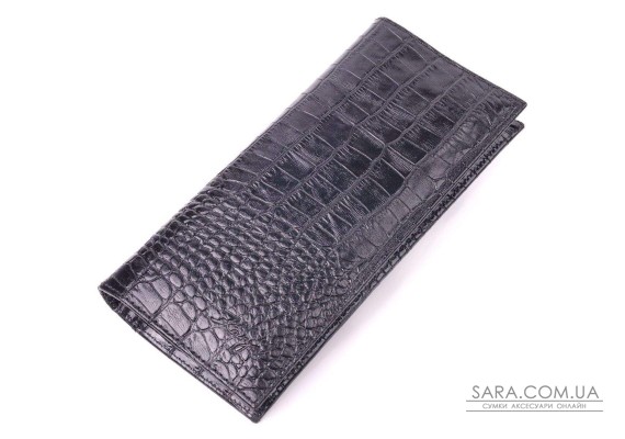 Стильный вертикальный бумажник из натуральной фактурной кожи KARYA 21433 Черный