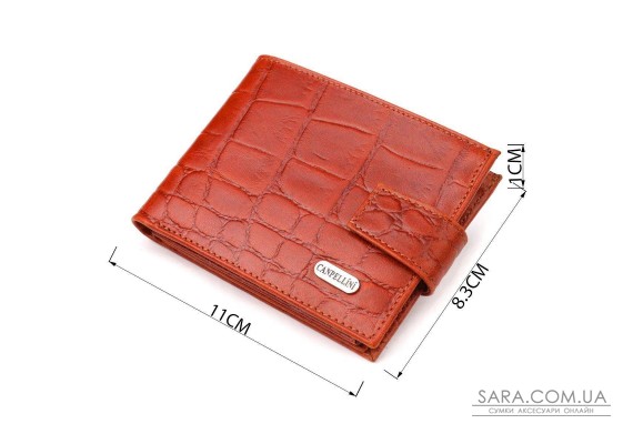 Мужской небольшой кошелек из натуральной фактурной кожи CANPELLINI 21510 Светло-коричневый