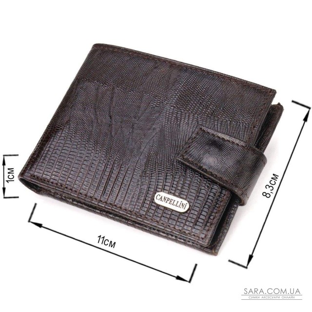 Мужской кошелек из натуральной фактурной кожи CANPELLINI 21512 Коричневый Мужской кошелек из натуральной фактурной кожи CANPELLINI 21512 Коричневый