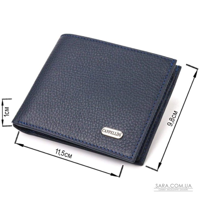 Вместительный кошелек для мужчин в два сложения из натуральной кожи флотар CANPELLINI 21581 Синий Вместительный кошелек для мужчин в два сложения из натуральной кожи флотар CANPELLINI 21581 Синий
