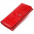 Яркий лакированный кошелек для женщин из натуральной фактурной кожи CANPELLINI 21610 Красный