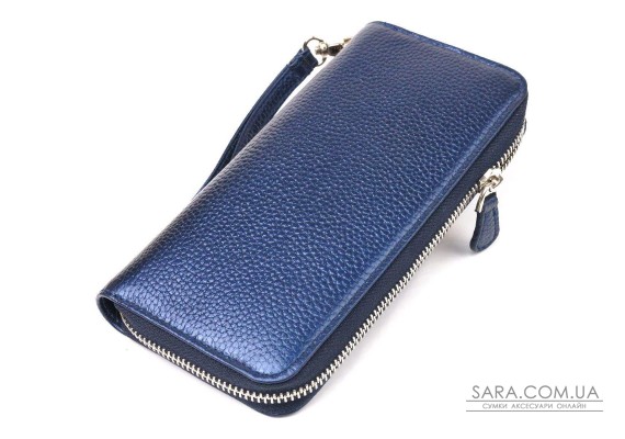 Превосходный кошелек с отливом для женщин из натуральной кожи флотар CANPELLINI 21616 Синий