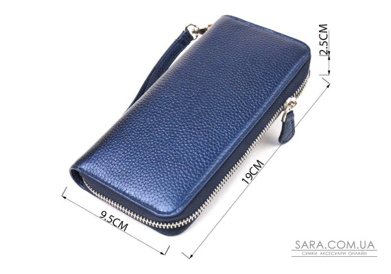 Превосходный кошелек с отливом для женщин из натуральной кожи флотар CANPELLINI 21616 Синий