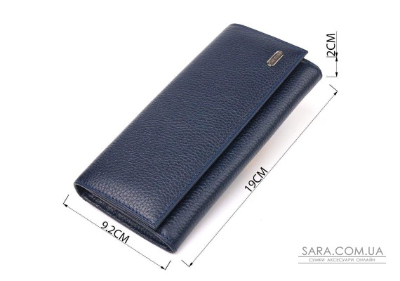 Женский кошелек из натуральной зернистой кожи CANPELLINI 21624 Синий