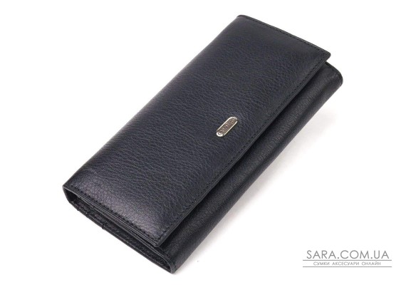 Классический женский кошелек из натуральной кожи CANPELLINI 21657 Черный