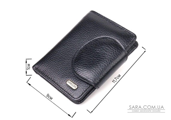 Удобный небольшой женский кошелек из натуральной кожи CANPELLINI 21668 Черный