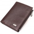 Мужской компактный вертикальный кошелек из натуральной кожи CANPELLINI 21674 Коричневый