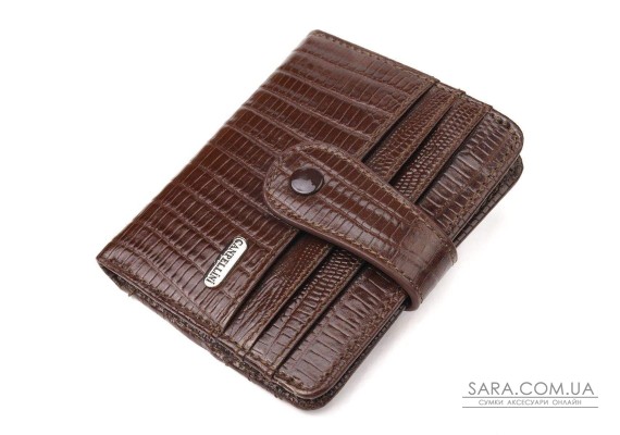 Фактурный кошелек для мужчин из натуральной кожи CANPELLINI 21691 Коричневый