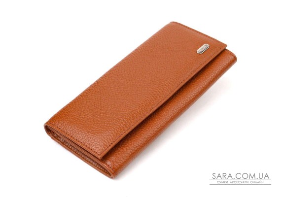 Надежный женский кошелек из натуральной зернистой кожи CANPELLINI 21712 Коричневый