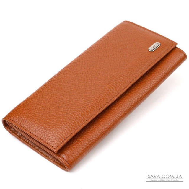 Надежный женский кошелек из натуральной зернистой кожи CANPELLINI 21712 Коричневый Надежный женский кошелек из натуральной зернистой кожи CANPELLINI 21712 Коричневый