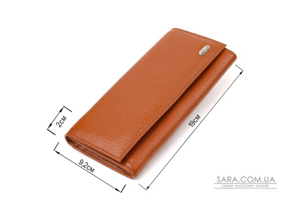 Надежный женский кошелек из натуральной зернистой кожи CANPELLINI 21712 Коричневый