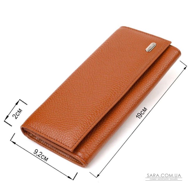 Надежный женский кошелек из натуральной зернистой кожи CANPELLINI 21712 Коричневый Надежный женский кошелек из натуральной зернистой кожи CANPELLINI 21712 Коричневый