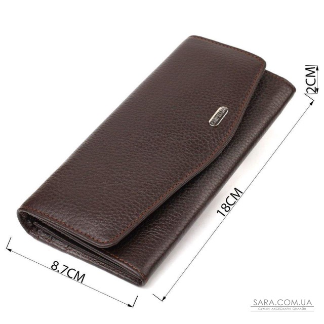 Женский кошелек с удобным функционалом кожаный CANPELLINI 21723 Коричневый Женский кошелек с удобным функционалом кожаный CANPELLINI 21723 Коричневый
