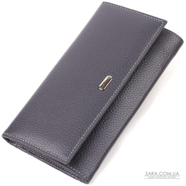 Вместительный кошелек для женщин из натуральной кожи CANPELLINI 21821 Серый Вместительный кошелек для женщин из натуральной кожи CANPELLINI 21821 Серый