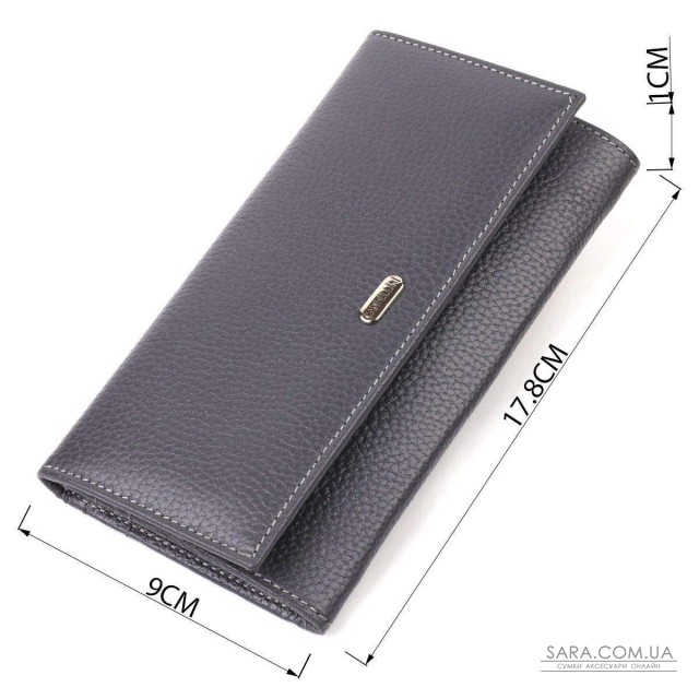 Вместительный кошелек для женщин из натуральной кожи CANPELLINI 21821 Серый Вместительный кошелек для женщин из натуральной кожи CANPELLINI 21821 Серый