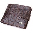 Практичный горизонтальный кошелек для мужчин из натуральной кожи с тиснением под крокодила CANPELLINI 21888 Коричневый