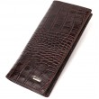 Вертикальний гаманець без застібки з натуральної шкіри C тисненням під крокодила CANPELLINI 21905 Коричневий