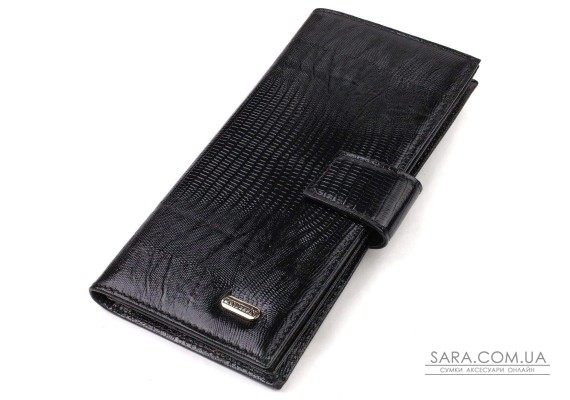 Тонкий кошелек для мужчин из натуральной кожи с тиснением CANPELLINI 21913 Черный