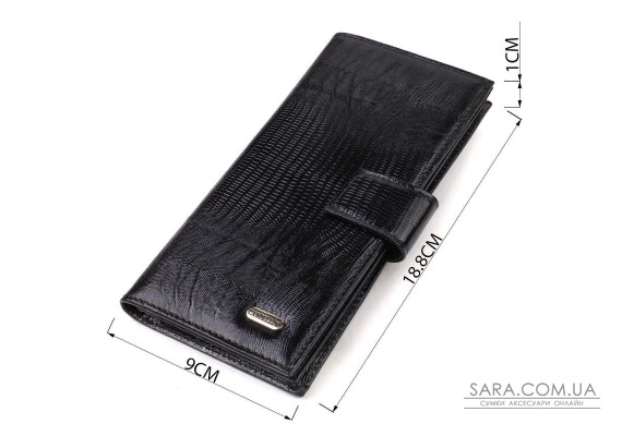 Тонкий кошелек для мужчин из натуральной кожи с тиснением CANPELLINI 21913 Черный