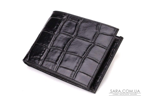 Модный кошелек для мужчин из натуральной кожи с тиснением под крокодила CANPELLINI 21925 Черный