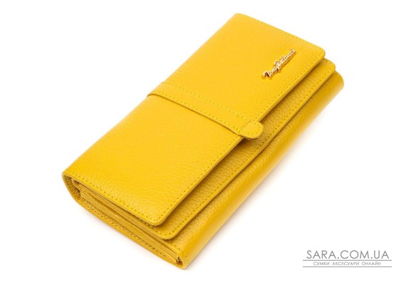 Барвистий жіночий гаманець з великою кількістю відділень із натуральної шкіри Tony Bellucci 21960 Жовтий