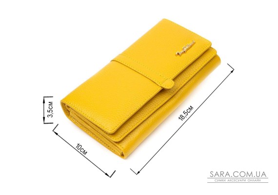 Барвистий жіночий гаманець з великою кількістю відділень із натуральної шкіри Tony Bellucci 21960 Жовтий