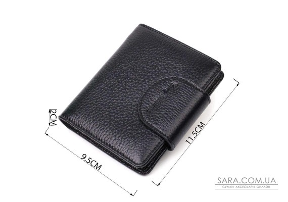 Жіночий гаманець із натуральної шкіри в класичному чорному кольорі Tony Bellucci 21987 Чорний