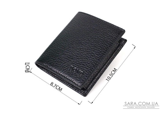 Миниатюрный мужской бумажник из натуральной кожи BOND 21992 Черный