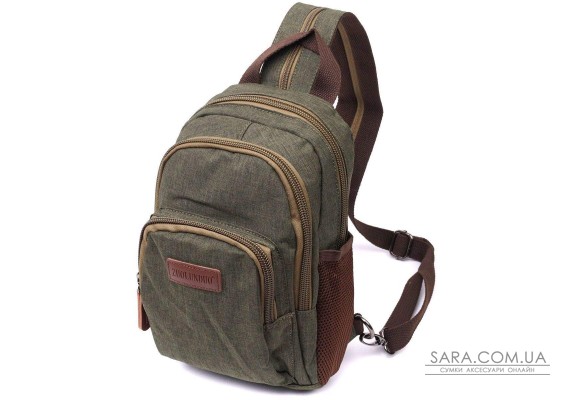 Практичний рюкзак з поліестру з великою кількістю кишень Vintage 22145 Оливковий