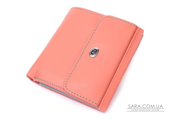 Яскравий жіночий гаманець середнього розміру із натуральної шкіри ST Leather 19498 Помаранчевий