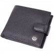 Мужской горизонтальный бумажник среднего размера из натуральной кожи ST Leather 22484 Черный