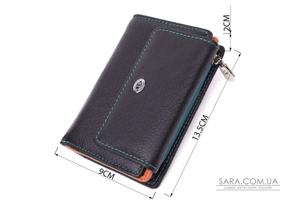 Стильний гаманець для жінок із натуральної шкіри ST Leather 22501 Чорний