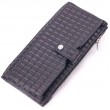 Стеганый вертикальный мужской бумажник из натуральной кожи KARYA 21425 Черный