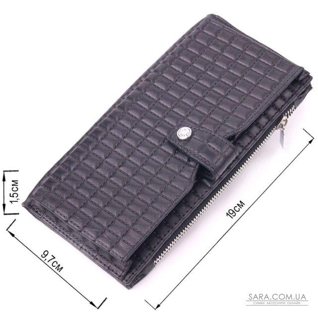 Стеганый вертикальный мужской бумажник из натуральной кожи KARYA 21425 Черный Стеганый вертикальный мужской бумажник из натуральной кожи KARYA 21425 Черный