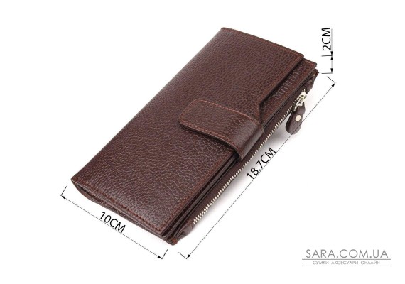 Стильный женский вертикальный кошелек из натуральной кожи CANPELLINI 21642 Коричневый