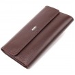 Вместительный женский кошелек из натуральной кожи CANPELLINI 21660 Коричневый