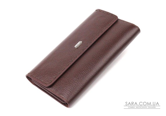 Вместительный женский кошелек из натуральной кожи CANPELLINI 21660 Коричневый