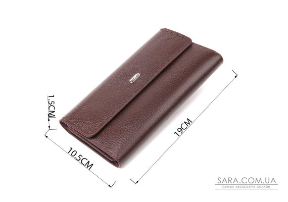 Вместительный женский кошелек из натуральной кожи CANPELLINI 21660 Коричневый